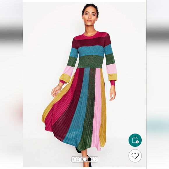 Boden NWTs Ribbed Metallic Party Dress - Picture 1 of 8